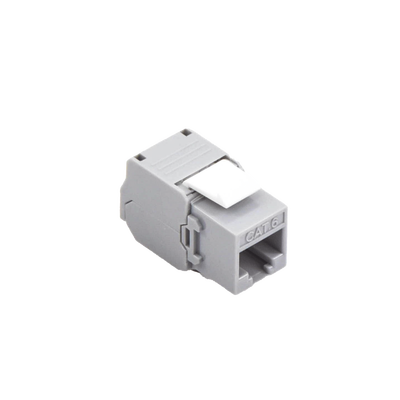 Imagen de Módulo Jack Keystone Cat6 (toolless), con terminación en ángulo 180 º Color Gris, Compatible con Faceplate y Patchpanel Linkedpro