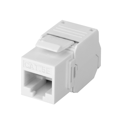 Imagen de Módulo Jack Keystone Cat5e (toolless), con terminación en ángulo 180 º Color Blanco, Compatible con Faceplate y Patchpanel Linkedpro