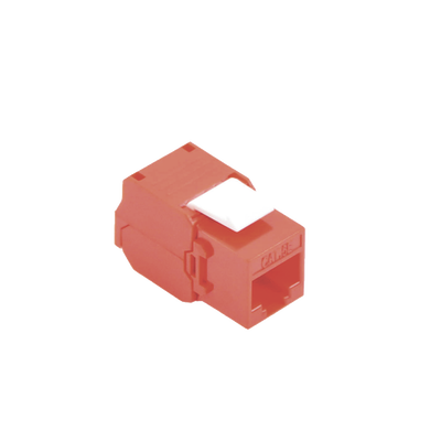 Imagen de Módulo Jack Keystone Cat6 (toolless), con terminación en ángulo 180 º Color Rojo, Compatible con Faceplate y Patchpanel Linkedpro