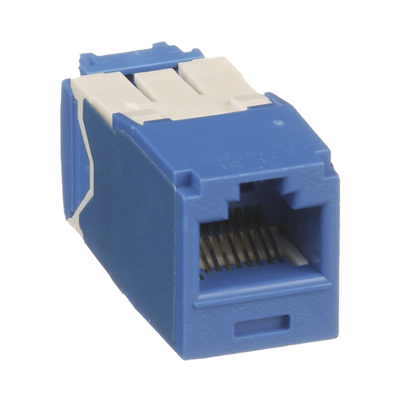 Imagen de Conector Jack RJ45 Estilo TG, Mini-Com, Categoría 6A, de 8 posiciones y 8 cables, Color Azul