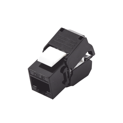 Imagen de Módulo Jack Keystone Cat5e (toolless), con terminación en ángulo 180 º Color Negro, Compatible con Faceplate y Patchpanel Linkedpro