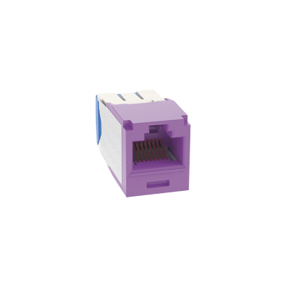 Imagen de Conector Jack RJ45 Estilo TG, Mini-Com, Categoría 6A, de 8 posiciones y 8 cables, Color Violeta