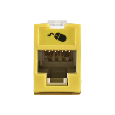 Imagen de Jack UltraMAX Cat5e, UTP, Montaje híbrido en Placa de Pared (Plano y Angulado), Color Amarillo, Punch Down