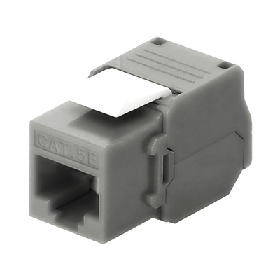 Imagen de Módulo Jack Keystone Cat5e (toolless), con terminación en ángulo 180 º Color Gris, Compatible con Faceplate y Patchpanel Linkedpro