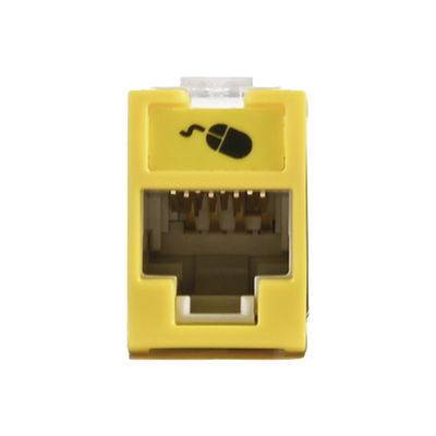 Imagen de Jack UltraMAX Cat6A, UTP, Montaje híbrido en Placa de Pared (Plano y Angulado), Color Amarillo, Punch Down