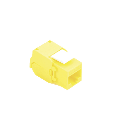 Imagen de Módulo Jack Keystone Cat6A (toolless), con terminación en ángulo 180 º Color Amarillo, Compatible con Faceplate y Patchpanel Linkedpro