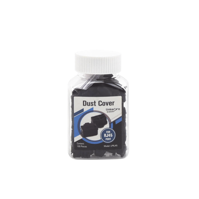 Imagen de Bote con 100 protectores anti-polvo para puerto RJ45 color negro