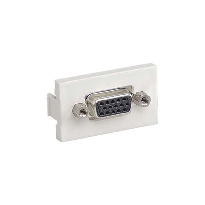 Imagen de Inserto Plano de 1/3, Con Acoplador VGA Hembra-Hembra de 15 Pines, Color Blanco Mate