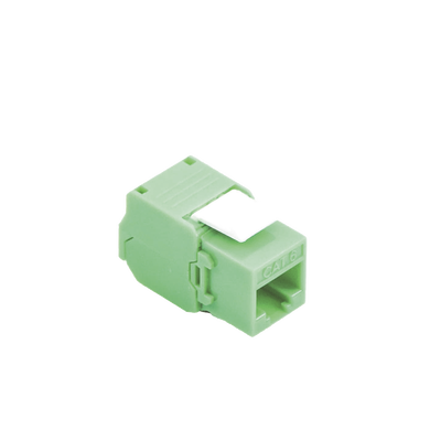 Imagen de Módulo Jack Keystone Cat5e (toolless), con terminación en ángulo 180 º Color Verde, Compatible con Faceplate y Patchpanel Linkedpro