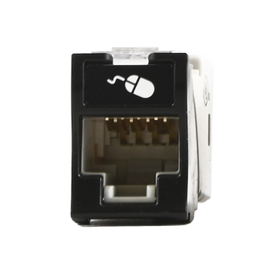 Imagen de Jack UltraMAX Cat6A, UTP, Montaje híbrido en Placa de Pared (Plano y Angulado), Color Negro, Punch Down