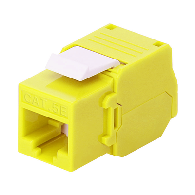 Imagen de Módulo Jack Keystone Cat5e (toolless), con terminación en ángulo 180 º Color Amarillo, Compatible con Faceplate y Patchpanel Linkedpro