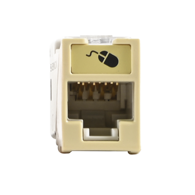 Imagen de Jack UltraMAX Cat6A, UTP, Montaje híbrido en Placa de Pared (Plano y Angulado), Color Marfil, Punch Down