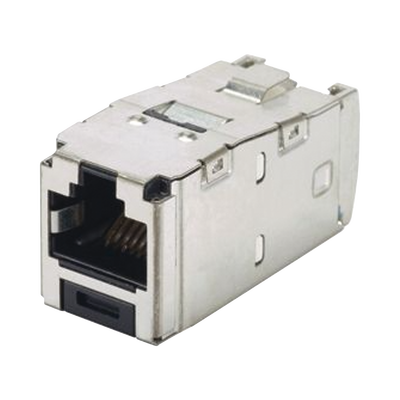 Imagen de Conector Jack RJ45 Blindado, Estilo TG, Mini-Com, Categoría 6A, de 8 posiciones y 8 cables, Color Negro