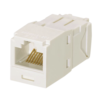 Imagen de Conector Jack RJ45 Estilo TG, Mini-Com, Categoría 6A, de 8 posiciones y 8 cables, Color Blanco Mate