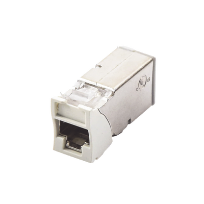 Imagen de Jack Z-MAX Cat6A, Blindado, Montaje híbrido en Placa de Pared (Plano y Angulado), Color Blanco, Versión Bulk (Sin Empaque Individual)