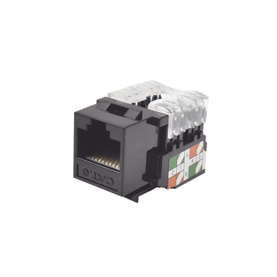 Imagen de Módulo Jack Keystone Cat6 con terminación 110 (Punchdown) para faceplate - Color Negro