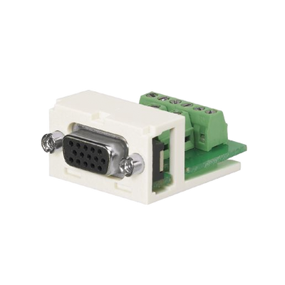 Imagen de Conector sub-D de 15 Pines Tipo Atornillable, Uso en 2 Puertos Mini-Com, Color Blanco Mate