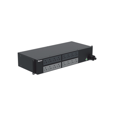 Imagen de PDU Básico para Distribución de Energía, Enchufe de Entrada NEMA L5-30P, Con 16 Contactos NEMA 5-20R, Instalación Horizontal de 19in, 2 UR, 30 Amp, 208 Vca