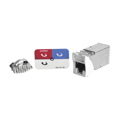 Imagen de Jack Z-MAX Cat6A, Blindado, Montaje híbrido en Placa de Pared (Plano y Angulado), Color Blanco