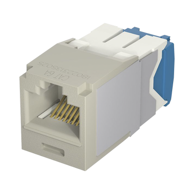 Imagen de Conector Jack RJ45 Estilo TG, Mini-Com, Categoría 6A, de 8 posiciones y 8 cables, Color Gris