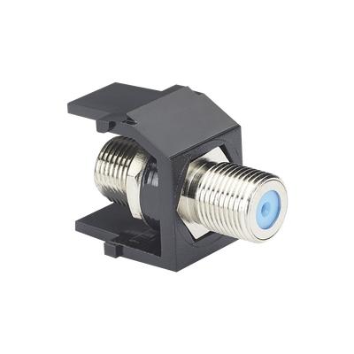 Imagen de Módulo Acoplador Coaxial Tipo F, Keystone, de 75 Ohms, 3.0 GHz, Color Negro