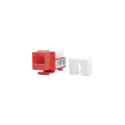 Imagen de Módulo Jack Keystone Cat5e con terminación 110 (Punchdown) para faceplate - Color Rojo