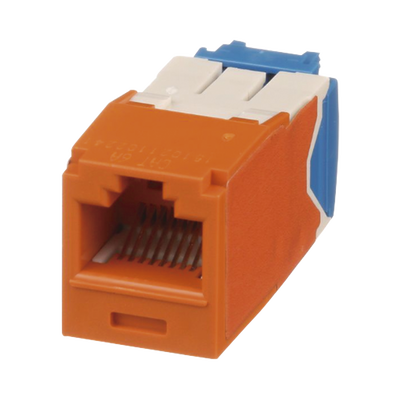 Imagen de Conector Jack RJ45 Estilo TG, Mini-Com, Categoría 6A, de 8 posiciones y 8 cables, Color Naranja