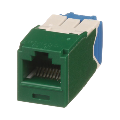 Imagen de Conector Jack RJ45 Estilo TG, Mini-Com, Categoría 6A, de 8 posiciones y 8 cables, Color Verde