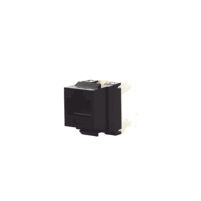 Imagen de Conector Jack Estilo 110 (de Impacto), Tipo Keystone, Categoría 5e, de 8 posiciones y 8 cables, Color Negro