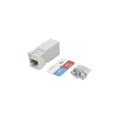 Imagen de Jack Z-MAX Cat6A, UTP, Montaje híbrido en Placa de Pared (Plano y Angulado), Color Blanco, Versión Bulk (Sin Empaque Individual)
