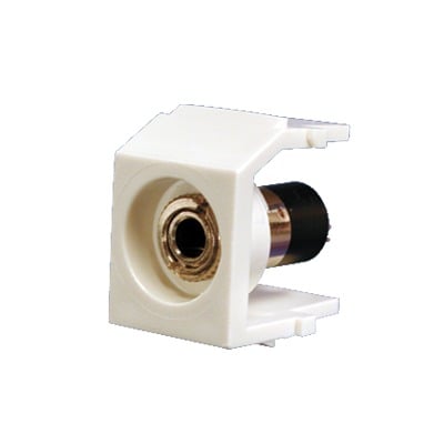 Imagen de Módulo Acoplador Estéreo de 3.5mm (1/8"), Tipo Keystone, Para Soldar, Color Blanco Mate