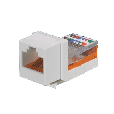 Imagen de Conector Jack Estilo Leadframe, Tipo Keystone, Categoría 5e, de 8 posiciones y 8 cables, Color Marfil