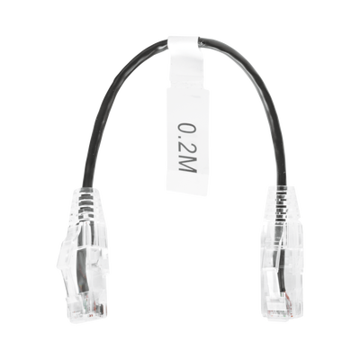 Imagen de Cable de Parcheo Slim UTP Cat6 - 20 cm Negro Diámetro Reducido (28 AWG)