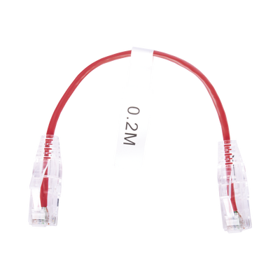 Imagen de Cable de Parcheo Slim UTP Cat6 - 20 cm Rojo Diámetro Reducido (28 AWG)