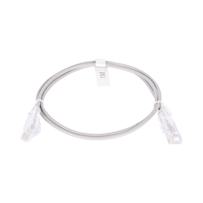 Imagen de Cable de Parcheo Slim UTP Cat6 - 1 metro, Gris, Diámetro Reducido (28 AWG)