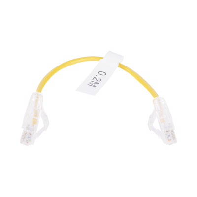 Imagen de Cable de Parcheo Slim UTP Cat6 - 20 cm Amarillo Diámetro Reducido (28 AWG)