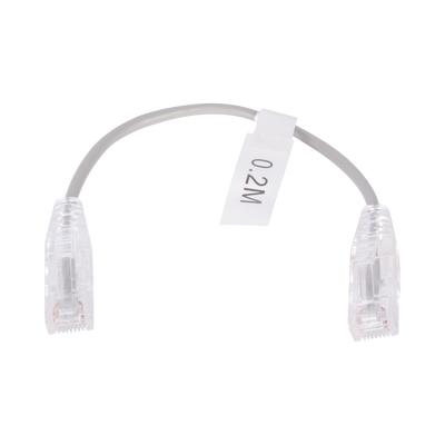 Imagen de Cable de Parcheo Slim UTP Cat6 - 20 cm Gris Diámetro Reducido (28 AWG)
