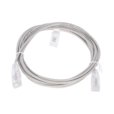 Imagen de Cable de Parcheo Slim UTP Cat6 - 3 m Gris Diámetro Reducido (28 AWG)