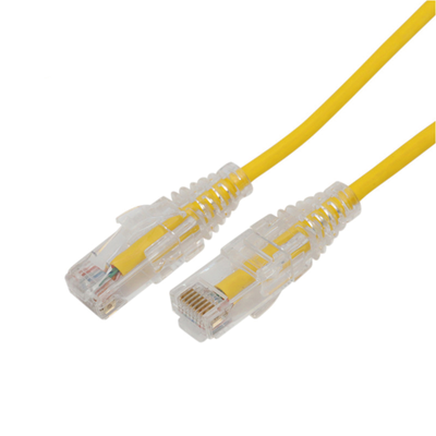 Imagen de Cable de Parcheo Slim UTP Cat6A - 0.5 m Amarillo, Diámetro Reducido (28 AWG)