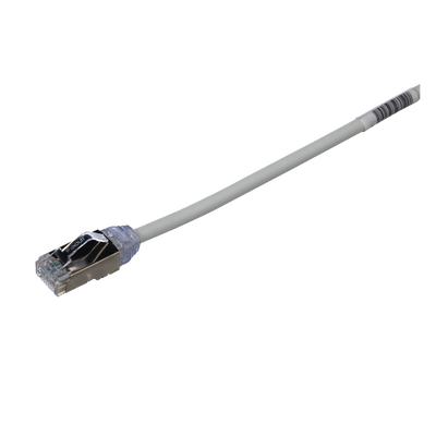 Imagen de Patch Cord Cat6A, Diametro Reducido 28 AWG, Blindado S/FTP, CM/LS0H, 20 cm, Color Gris