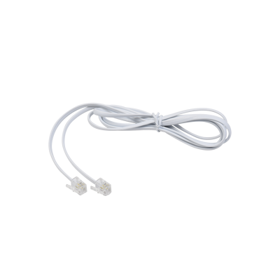 Imagen de Cable telefónico RJ11, plano, color blanco, 1.5m