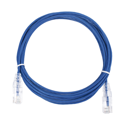 Imagen de Cable de Parcheo Slim UTP Cat6 - 3 m Azul Diámetro Reducido (28 AWG)