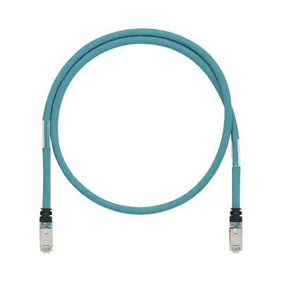 Imagen de Patch Cord Cat6A de Grado Industrial 600V, Blindado SF/UTP, Calibre 26 AWG, Color Aqua, 5m