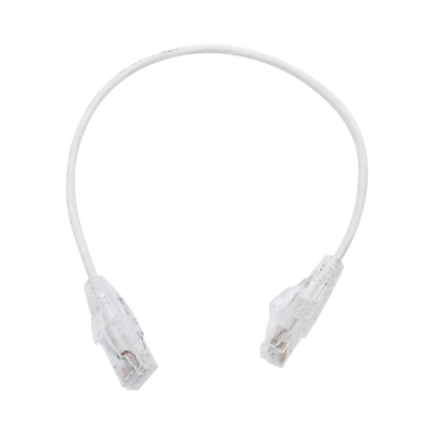 Imagen de Cable de Parcheo Slim UTP Cat6 - 30 cm Blanco, Diámetro Reducido (28 AWG)