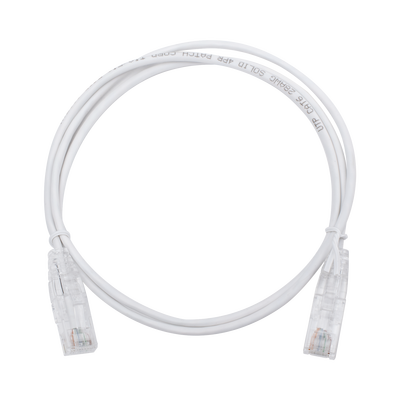 Imagen de Cable de Parcheo Slim UTP Cat6 - 1 metro, Blanco, Diámetro Reducido (28 AWG)