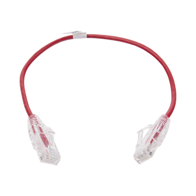 Imagen de Cable de Parcheo Slim UTP Cat6 - 30 cm Rojo Diámetro Reducido (28 AWG)
