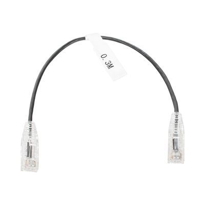 Imagen de Cable de Parcheo Slim UTP Cat6 - 30 cm Negro Diámetro Reducido (28 AWG)