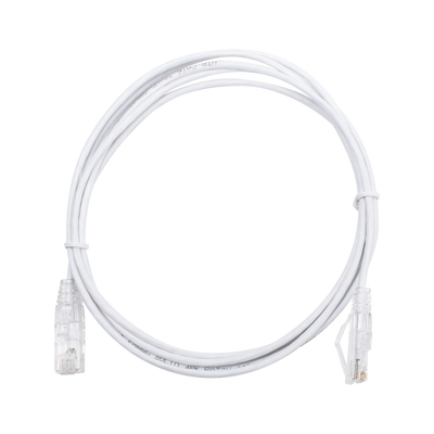 Imagen de Cable de Parcheo Slim UTP Cat6 - 2 m Blanco Diámetro Reducido (28 AWG)