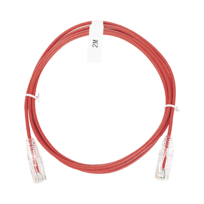 Imagen de Cable de Parcheo Slim UTP Cat6 - 2 m Rojo Diámetro Reducido (28 AWG)