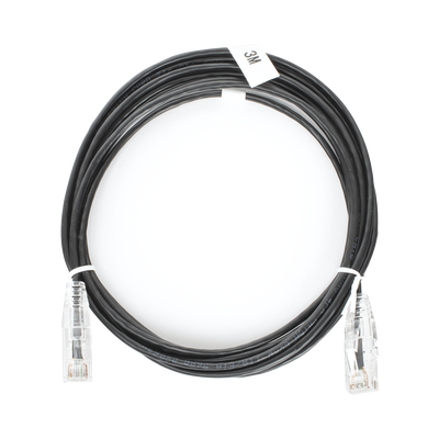 Imagen de Cable de Parcheo Slim UTP Cat6 - 3 m Negro Diámetro Reducido (28 AWG)